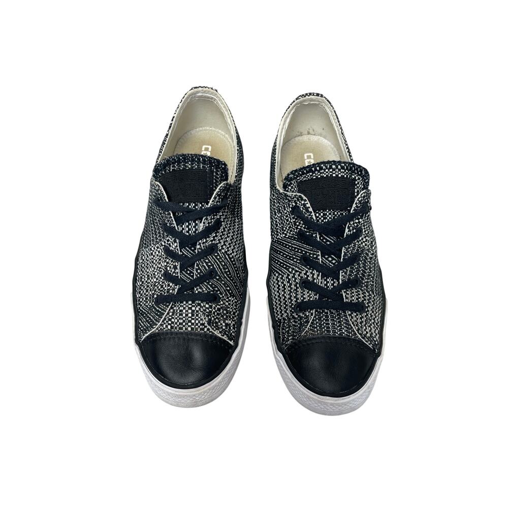 Converse Black & White Leather Toe Lace Up Shoes Women’s SZ 7 Classic Y2K Skater